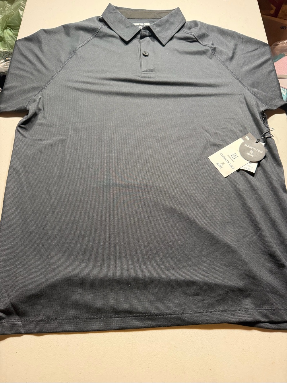 Kenneth Cole Men's Black Performance Polo Shirt